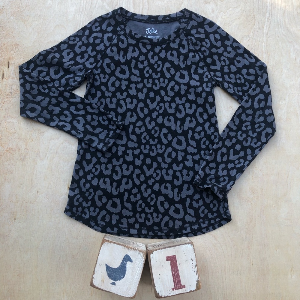 Justice Girls Cheetah Long Sleeve Shirt 8